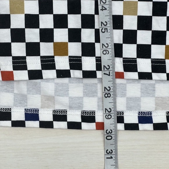 Bascom Projects Tee Shirt Men Medium Checkerboard Print "Blessed" Embroidered SS - Picture 10 of 13